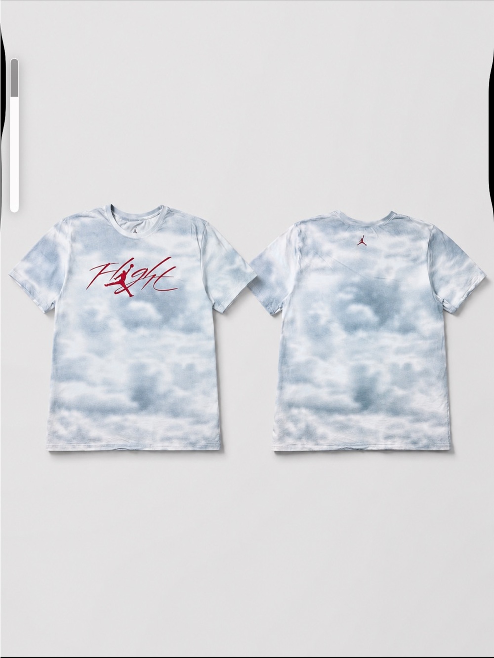 Jordan Flight Time Tee Wolf Grey Clouds Gym Red Script Jumpman T-Shirt Size XXL